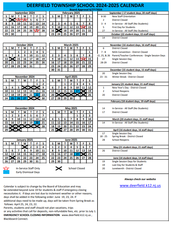  2024-2025 DTS Calendar